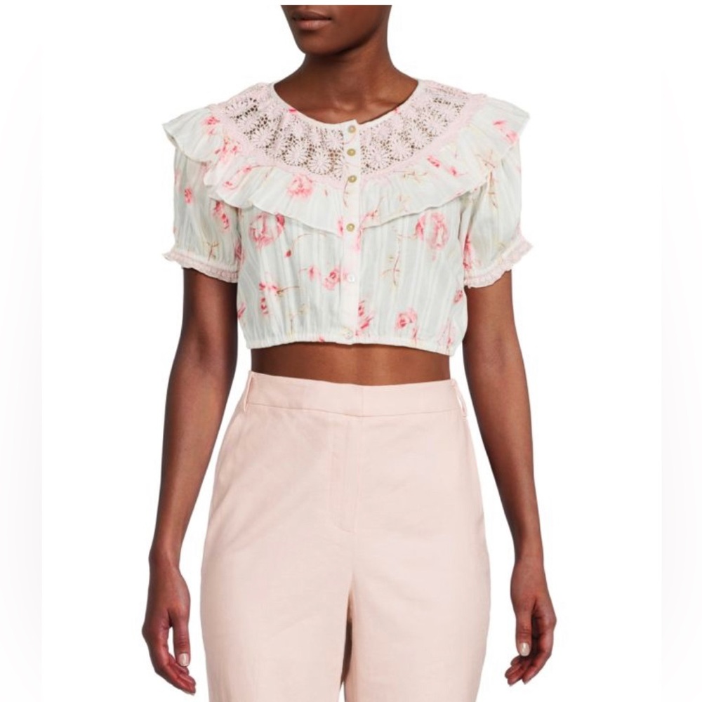 Love Shack Fancy Ruffle Crop Top